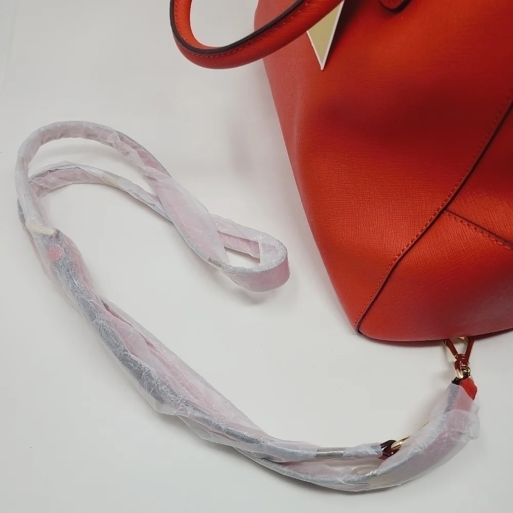 Michael Kors | Saffiano Large Orange Leather Shoulder Satchel Bag (NWOT)